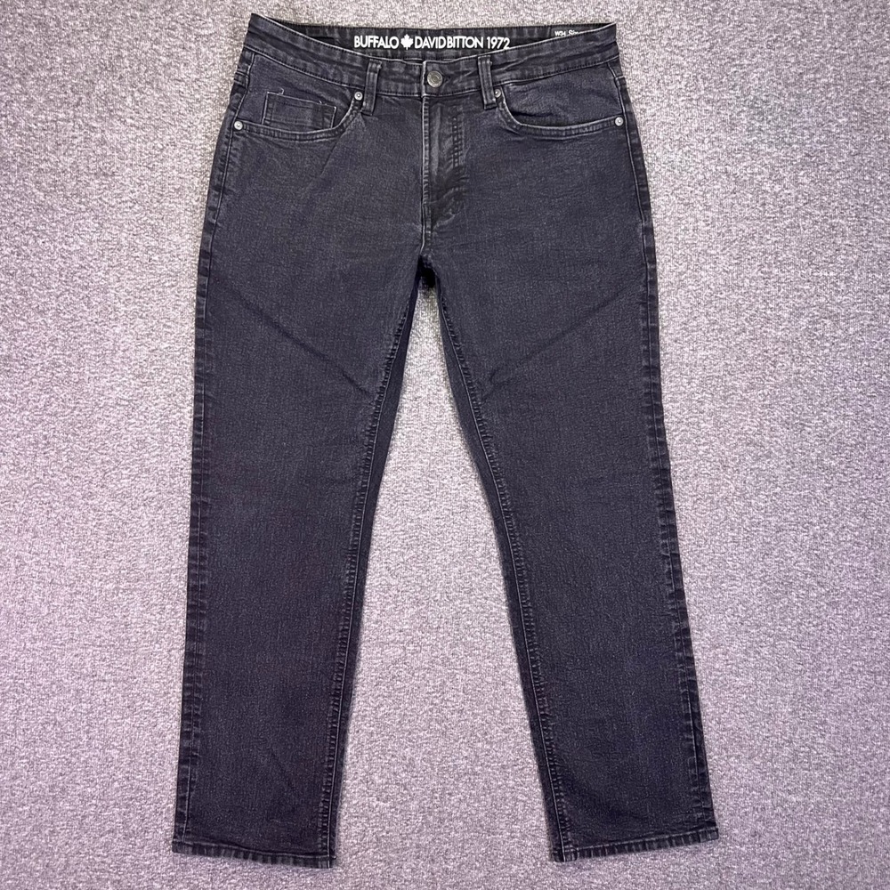Buffalo Six-X Jeans Mens 34x29 Black Straight Stretch Casual Denim Pants Grunge